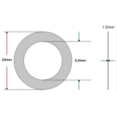 Arruela vedação de Alumínio 6,3 x 10 x 1,5mm (Pacote com 100 unidades)