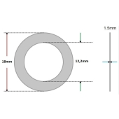 Arruela vedação de Alumínio 12,2 x 18 x 1,5mm (Pacote com 100 unidades)
