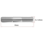 Prisioneiro da Turbina 8 x 1,25 x 55mm (Pacote com 10 unidades)