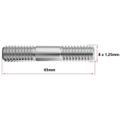 Prisioneiro da Turbina 8 x 1,25 x 65mm (Pacote com 10 unidades)